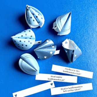 Lykkekager til konfirmation - blå - Lou Noire - Kreativ bordpynt