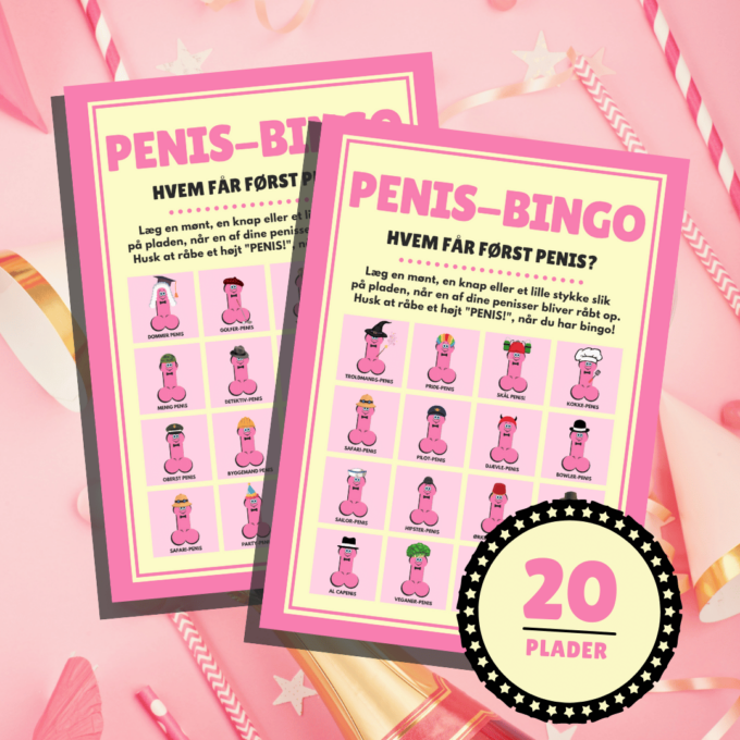 Lou Noire - Den Store Penis Bingo-Pakke - Sjove lege til polterabend