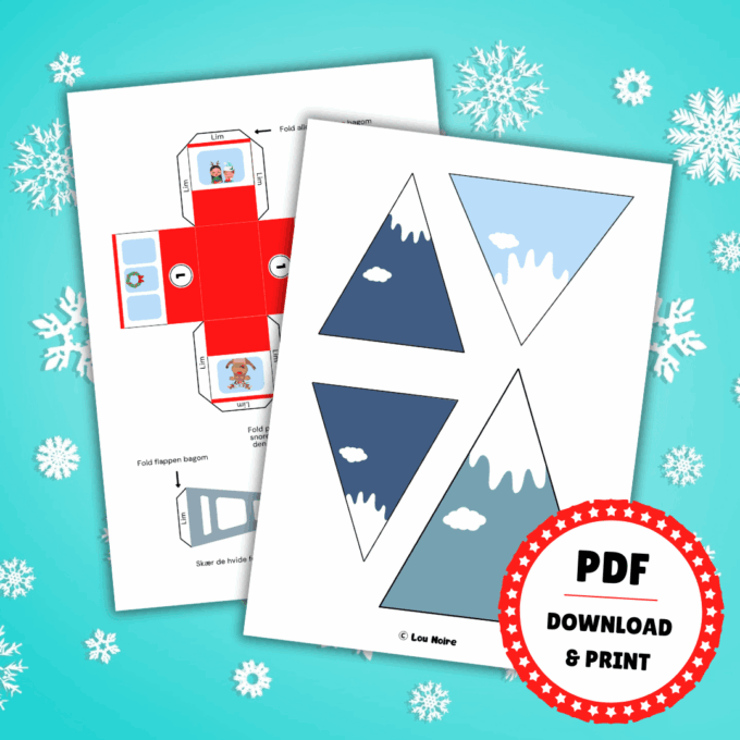 En julekalender med den lille svævebane - Skabeloner - Lou Noire