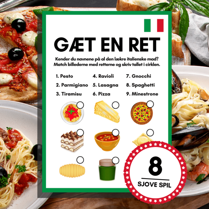 8 sjove spil til ferien i Italien - Lou Noire - Det italienske køkken