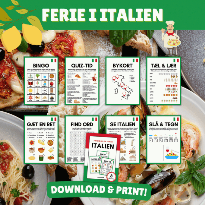 8 sjove spil til ferien i Italien - Lou Noire - Print selv