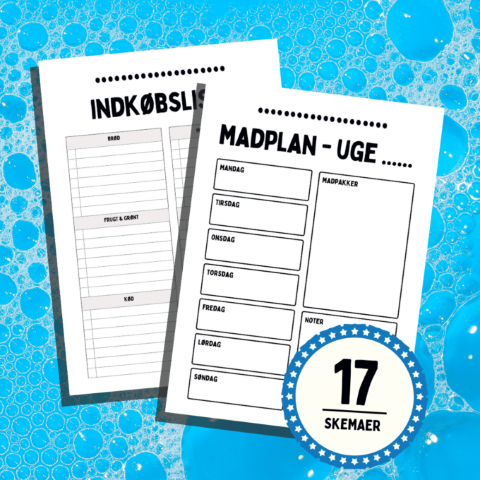 Rengøringsplan - Lou Noire - Skema til madplan