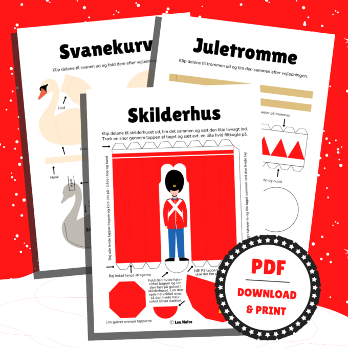 Julepynt - Skilderhus, Tromme og Svane - Lou Noire - Skabeloner Julepynt - Skilderhus, Tromme og Svane - Lou Noire - Skabeloner