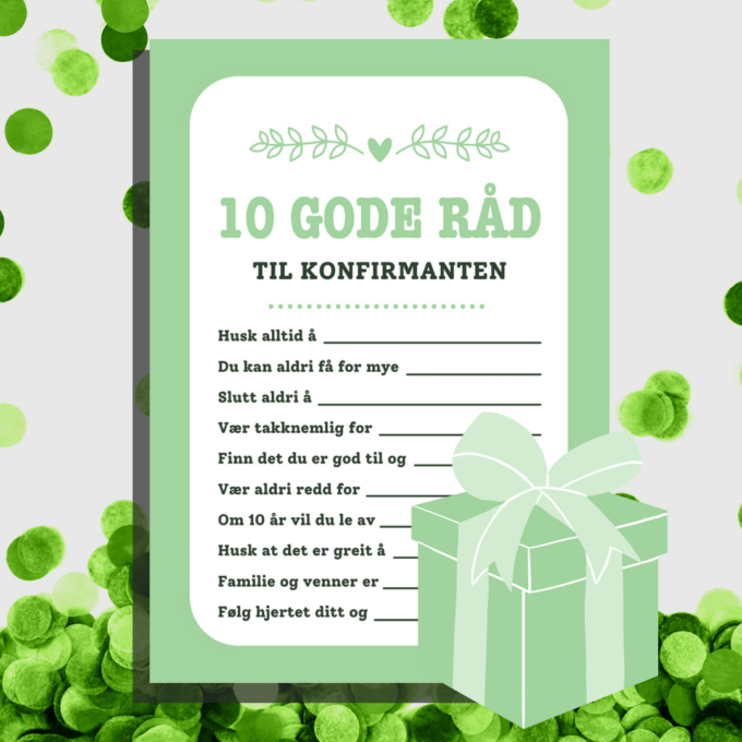 Norsk - 8 festlige innslag til konfirmasjon - grønn - Lou Noire - Gode råd