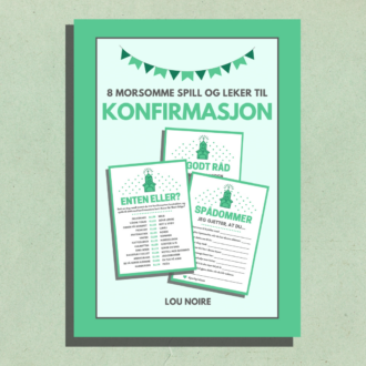 Norsk - 8 morsomme spill og leker til konfirmasjon - grønn - Lou Noire - Cover