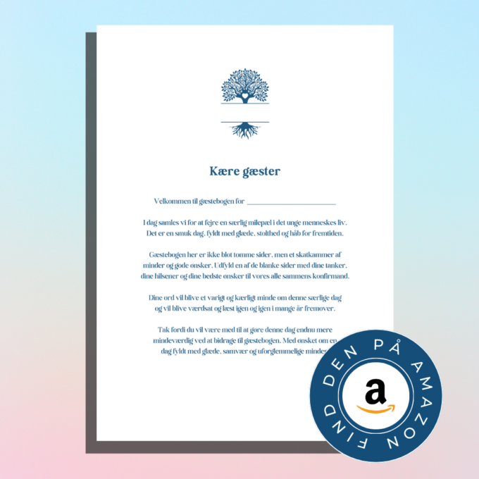 Gæstebog til konfirmation - blå - Lou Noire Gæstebog til konfirmation - blå - Lou Noire