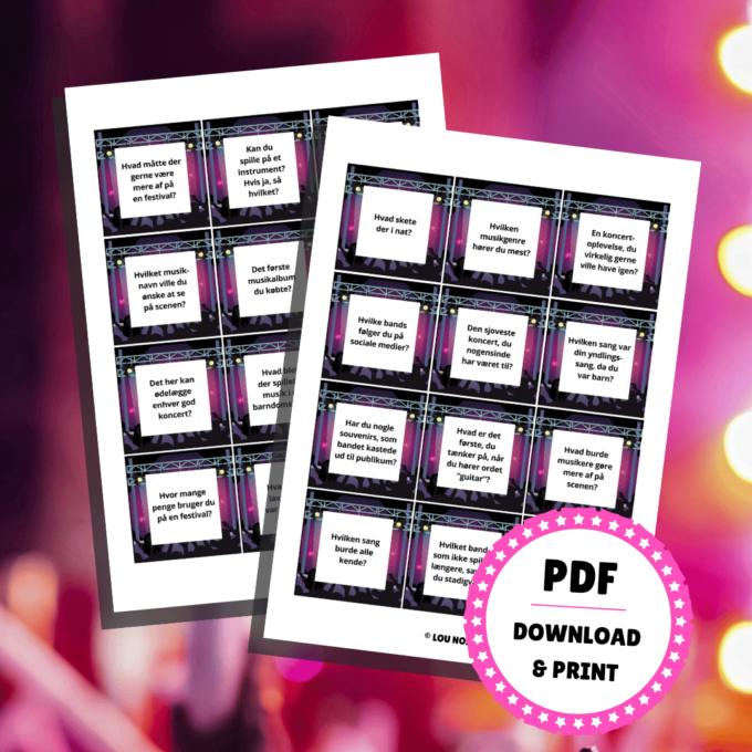 Samtalekort til festival - Lou Noire - Festivalspil