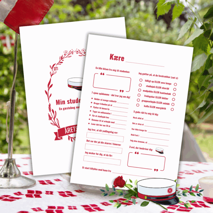 Studentergave - Gæstebog til studenterfest - STX - Lou Noire