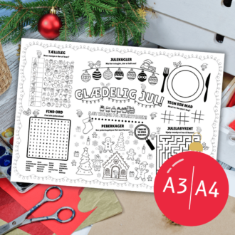 Dækkeserviet til jul - mal og gæt - Lou Noire - Cover