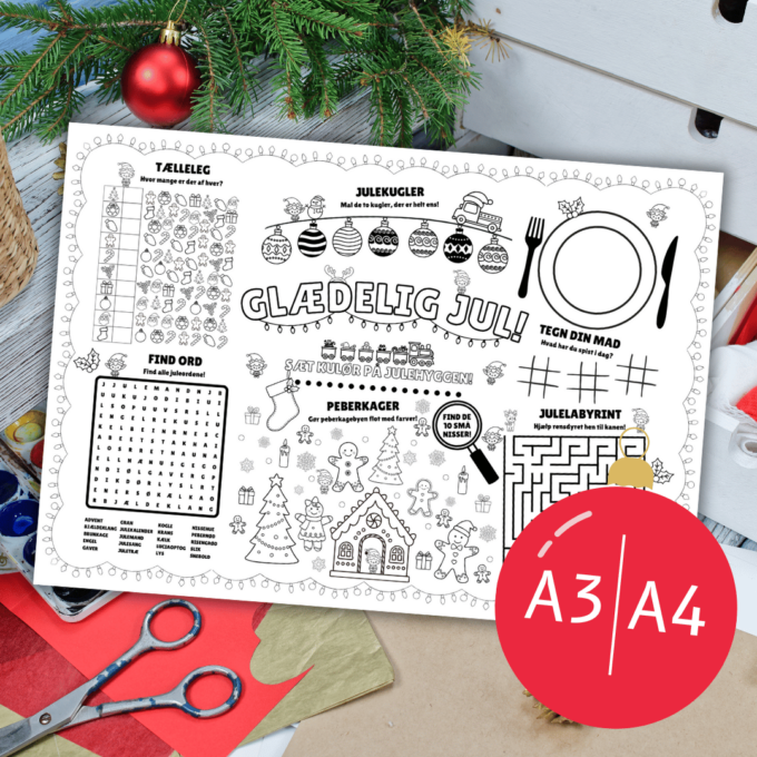 Dækkeserviet til jul - mal og gæt - Lou Noire - Cover