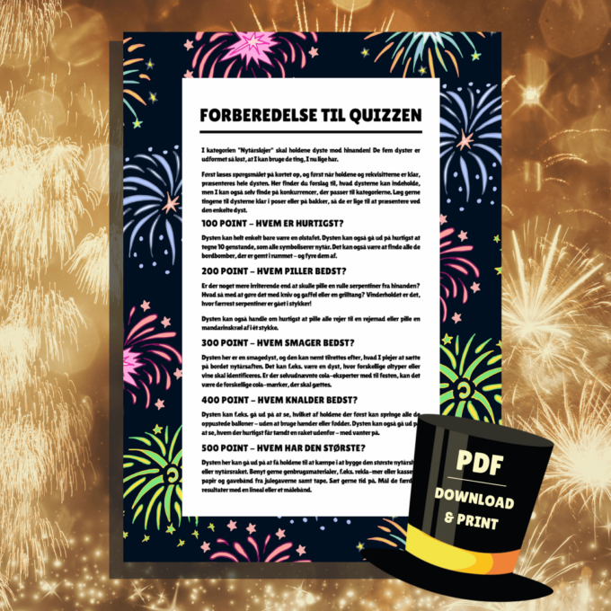 Den Store Nytårsquiz 1 - Lou Noire - Vejledning til konkurrencer