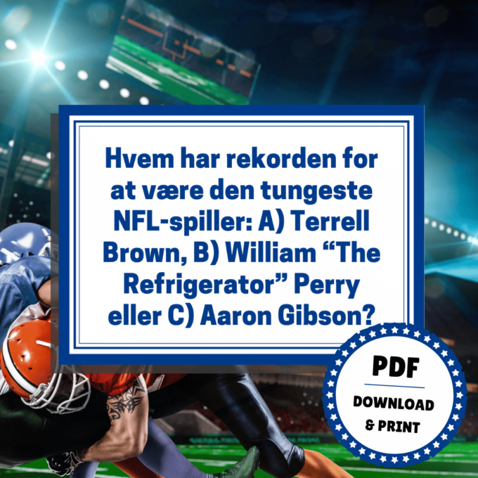 Den Store NFL-quiz - Lou Noire - Statistikker Den Store NFL-quiz - Lou Noire - Statistikker