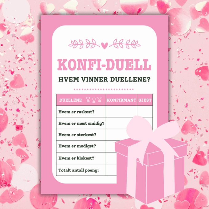 Norsk - 8 festlige innslag til konfirmasjon - rosa - Lou Noire - Duell