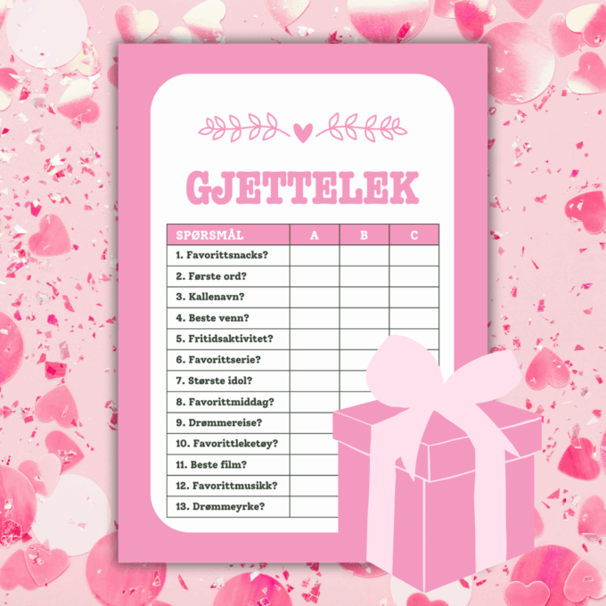 Norsk - 8 festlige innslag til konfirmasjon - rosa - Lou Noire - Gjettelek