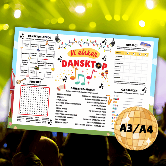 Dækkeserviet - Vi elsker Dansktop - Lou Noire - Cover