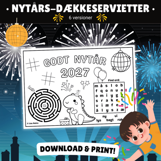 Dækkeserviet til Nytår - 6 - Lou Noire - Nytår for børn