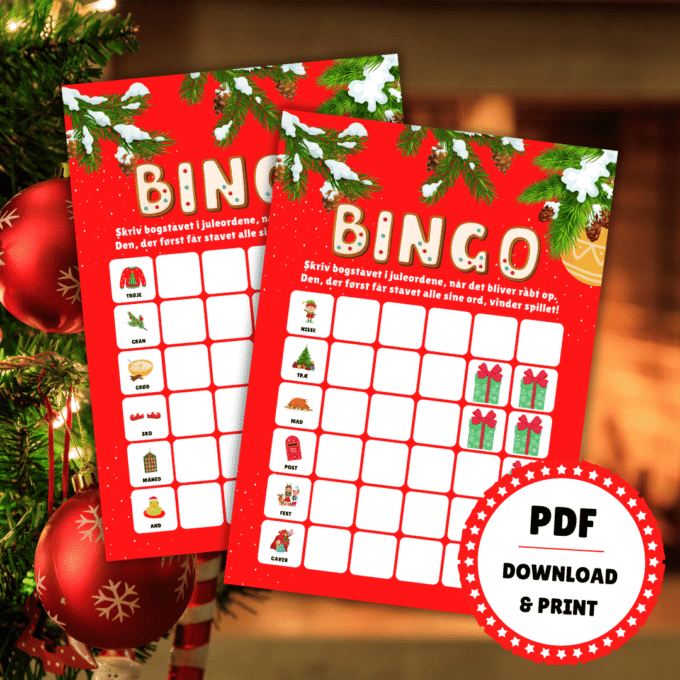 Bogstavbingo til jul - Lou Noire - Bingoplader