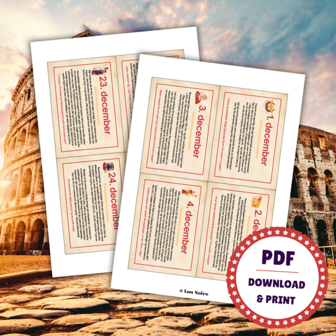 En julekalender med 24 facts om Romerriget - Lou Noire - Quiz om Rom