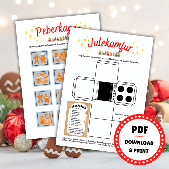 Tilbehør til nissedør - 5 - Julekager - Lou Noire - Komfur og peberkager