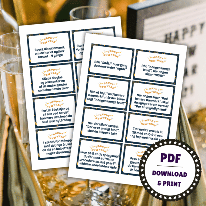 Bordmissioner til nytårsaften - Lou Noire - Seddel under tallerken til nytår