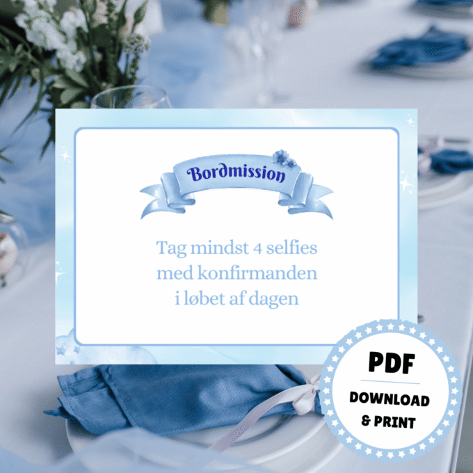 Bordmissioner til konfirmation - blå - Lou Noire - Underholdning