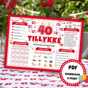 Dækkeserviet til fødselsdag - 40 år - Lou Noire - Cover