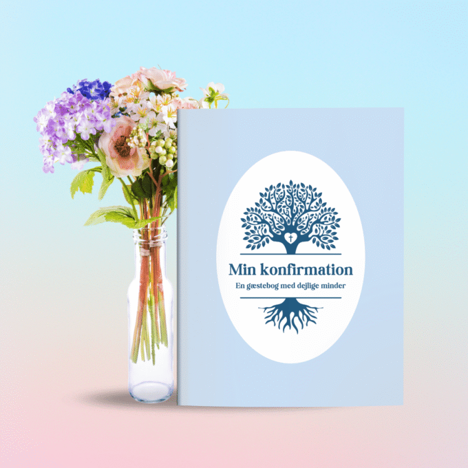 Gæstebog til konfirmation - blå Lou Noire - Forside