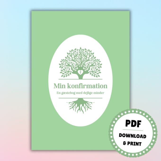 Gæstebog til konfirmation - grøn - Lou Noire - Cover