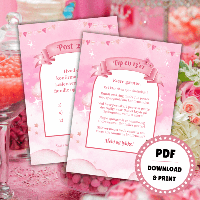 Tip en 13'er til konfirmation - pink - Lou Noire - Quiz til konfirmanden Tip en 13'er til konfirmation - pink - Lou Noire - Quiz til konfirmanden