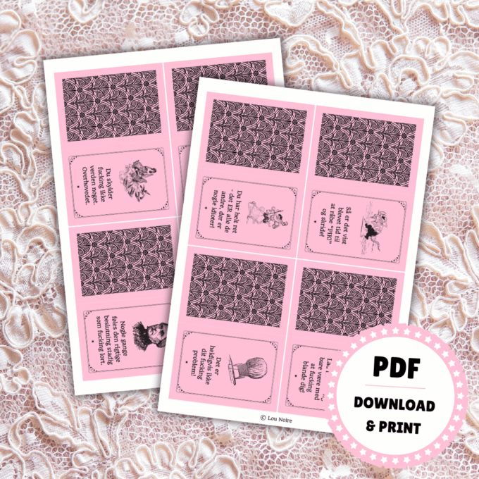 52 f**king ærlige orakelkort - Lou Noire - Print selv