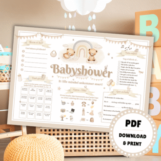 Dækkeserviet til babyshower - beige - Lou Noire - Cover