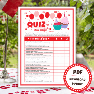 Tip en 13'er - sjov quiz til fødselsdag - Lou Noire - Cover