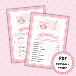 8 sjove lege til babyshower - pink - Lou Noire - Gæt prisen