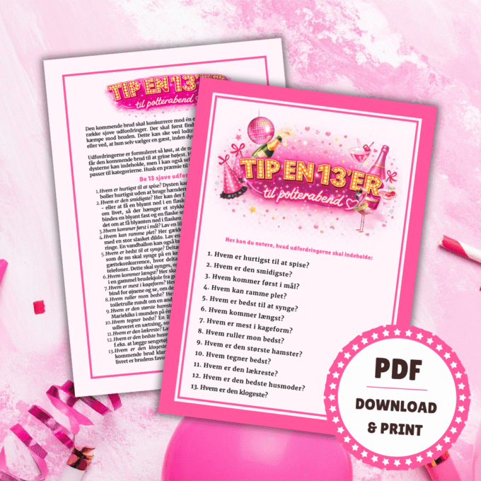 Tip en 13'er til polterabend - Lou Noire - Festlege