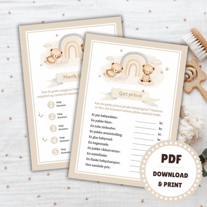 8 sjove lege til babyshower - beige - Lou Noire - Indslag