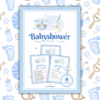 8 sjove lege til babyshower - blå - Lou Noire - Cover