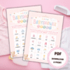 Babyshower-bingo - Pink - 20 plader - Lou Noire - Lege til babyshower