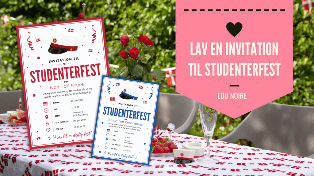 Invitation til studenterfest - med din egen tekst! - Lou Noire