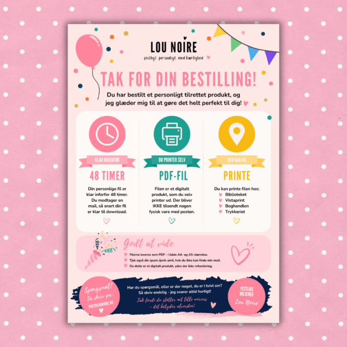 Lou Noire - Cover - Information om din personlige ordre